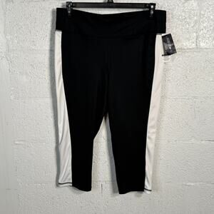 Ideology Plus Size Colorblock Capri Leggings Noir/white, 1X